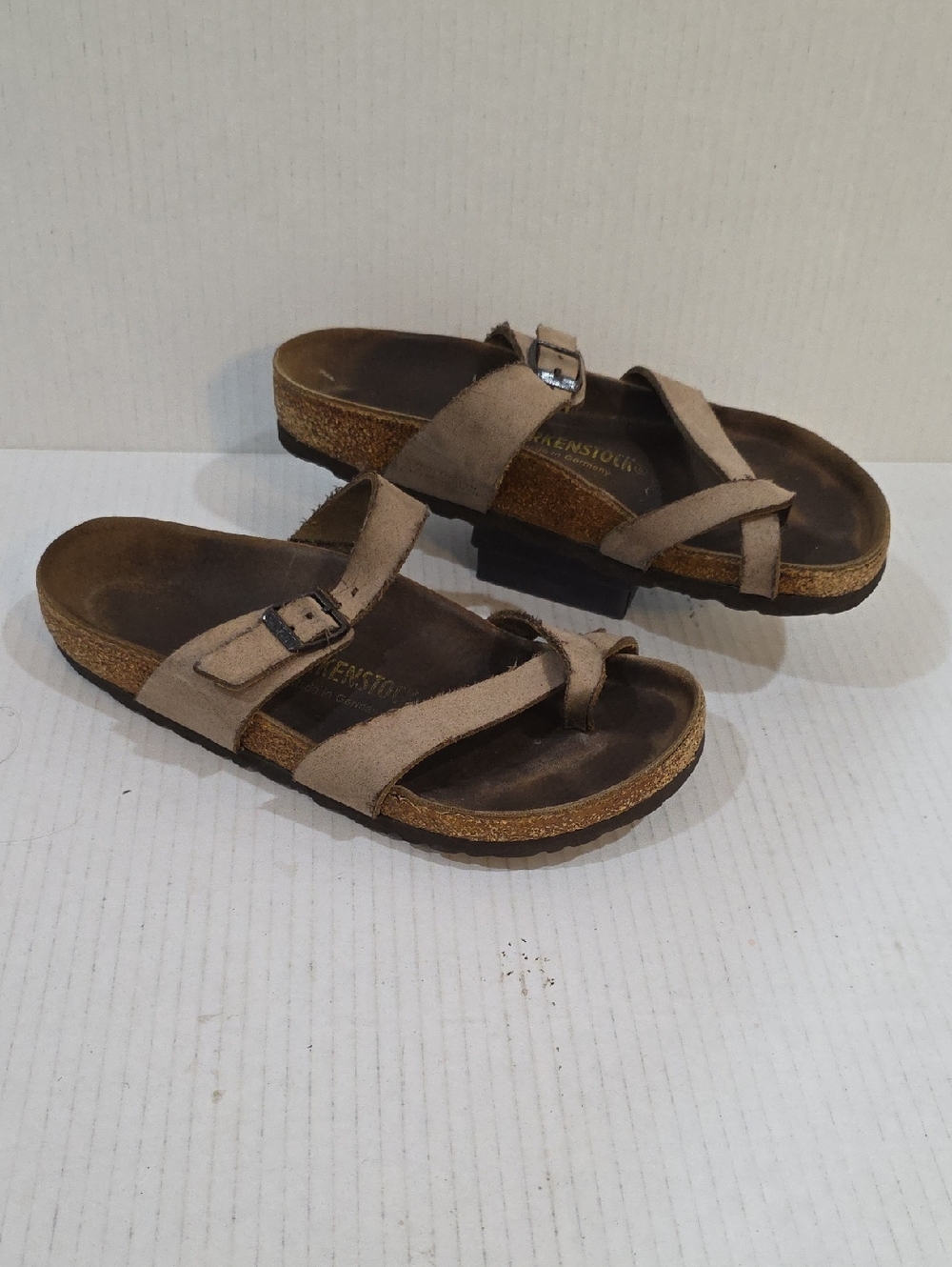 Birkenstock Beige Suede -Double Strap Cork  Sandals Size 6